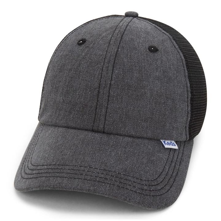 Women's Keds Pigment-dyed Mesh Back Baseball Cap, Black