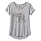Girls 7-16 & Plus Size Mudd&reg; Burnout Seamed Back High-low Hem Graphic Tee, Girl's, Size: 12 1/2, Med Grey
