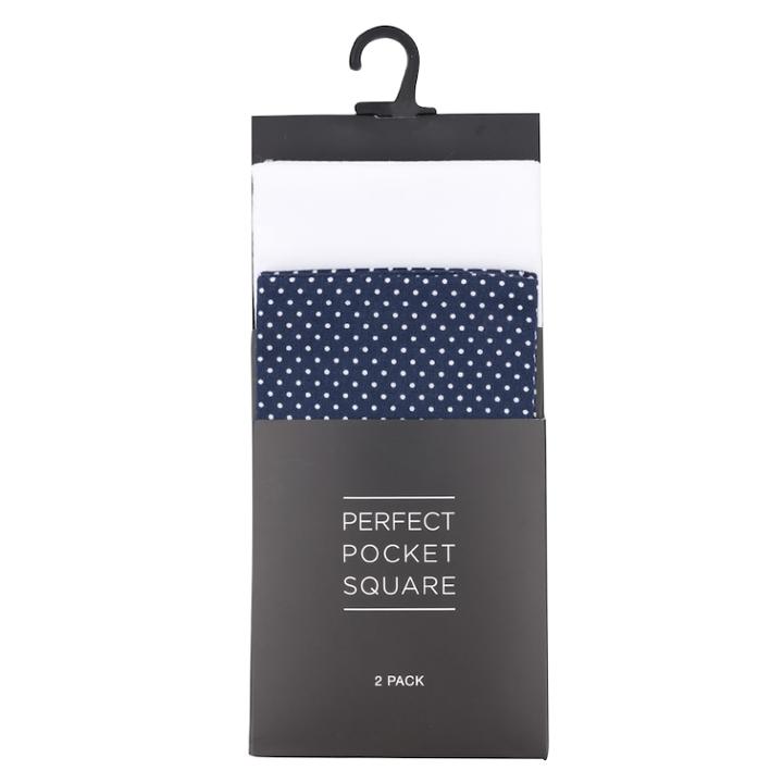 Men's 2-pack Pocket Squares, Blue (navy)