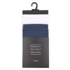 Men's 2-pack Pocket Squares, Blue (navy)