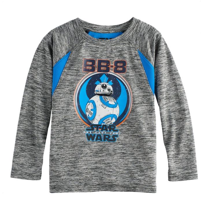 Boys 4-7x Star Wars: Episode Viii The Last Jedi Bb-8 Marled Long Sleeve Tee, Size: 4, Red Overfl