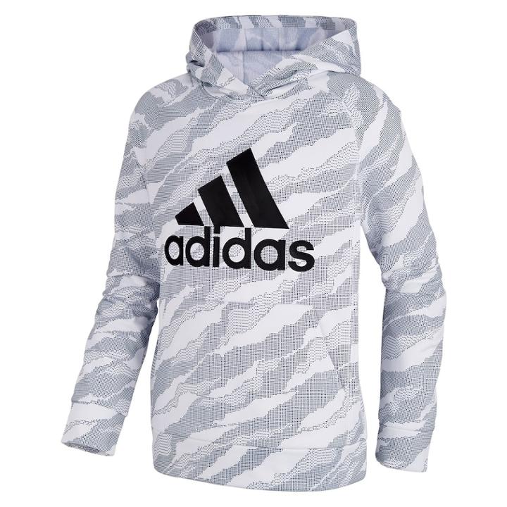 Boys 8-20 Adidas Moto Camo Pull-over Hoodie, Size: Medium, White