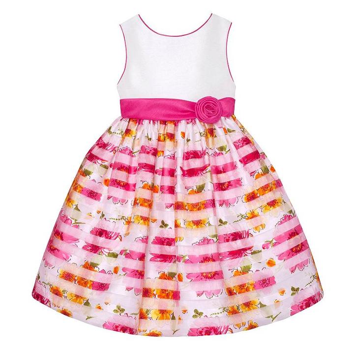 Girls 7-16 American Princess Floral Burnout Stripe Skirt Dress, Girl's, Size: 10, White Oth