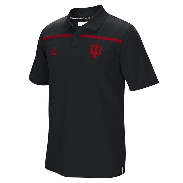 Men's Adidas Indiana Hoosiers Sideline Coaches Polo, Size: Medium, Black