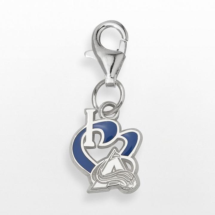 Logoart Colorado Avalanche Sterling Silver Logo Charm, Women's, Grey