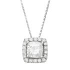 Forever Brilliant 1 1/4 Carat T.w. Lab-created Moissanite 14k White Gold Halo Pendant Necklace, Women's, Size: 18