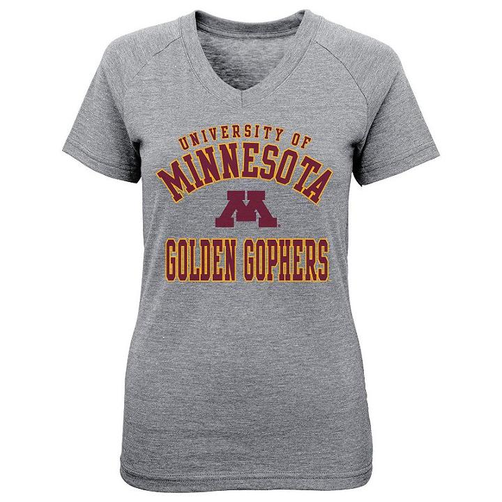 Girls 4-6x Minnesota Golden Gophers University Stack Tee, Girl's, Size: L (6x), Med Grey