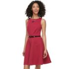 Women's Elle&trade; Floral Jacquard Fit & Flare Dress, Size: Large, Pink