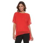 Women's Dana Buchman Chiffon Popover Top, Size: Large, Brt Red