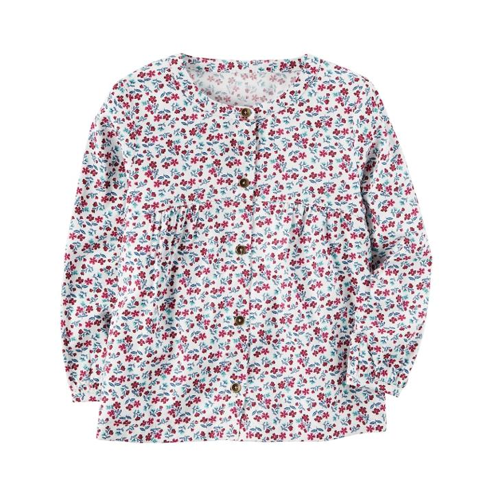 Girls 4-8 Carter's Floral Print Button Front Top, Size: 6x
