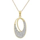 1/3 Carat T.w. Diamond 10k Gold Oval Pendant Necklace, Women's, Size: 18, White