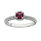 Stacks And Stones Sterling Silver Lab-created Ruby Stack Ring, Women's, Size: 6, Red