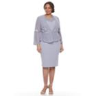 Plus Size Le Bos Sheath Dress & Georgette Jacket Set, Women's, Size: 14 W, Lt Purple