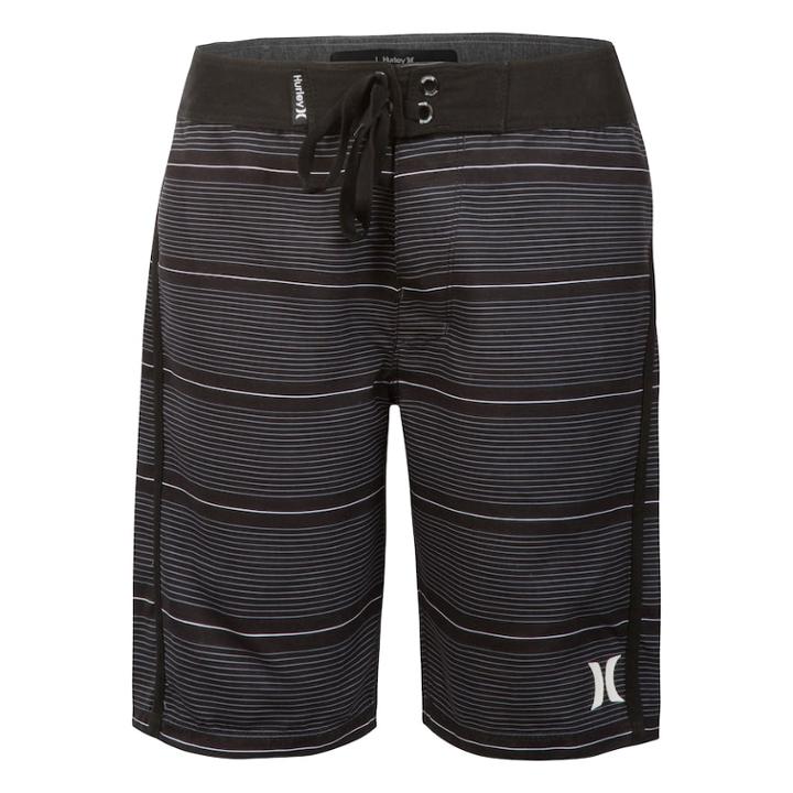 Boys 4-7 Hurley Shoreline Striped Board Shorts, Size: 7, Black