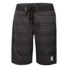 Boys 4-7 Hurley Shoreline Striped Board Shorts, Size: 7, Black