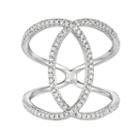 3/8 Carat T.w. Diamond Sterling Silver Double C Ring, Women's, Size: 7, White