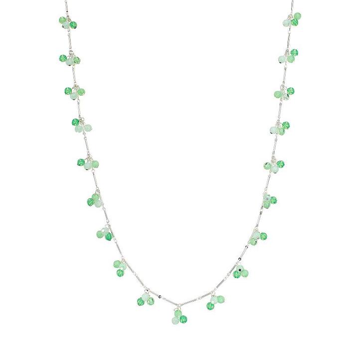 Chaps Bead Long Station Necklace, Women's, Lt Green