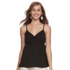 Juniors' Candie's&reg; Tie Front Babydoll Tank, Teens, Size: Small, Black