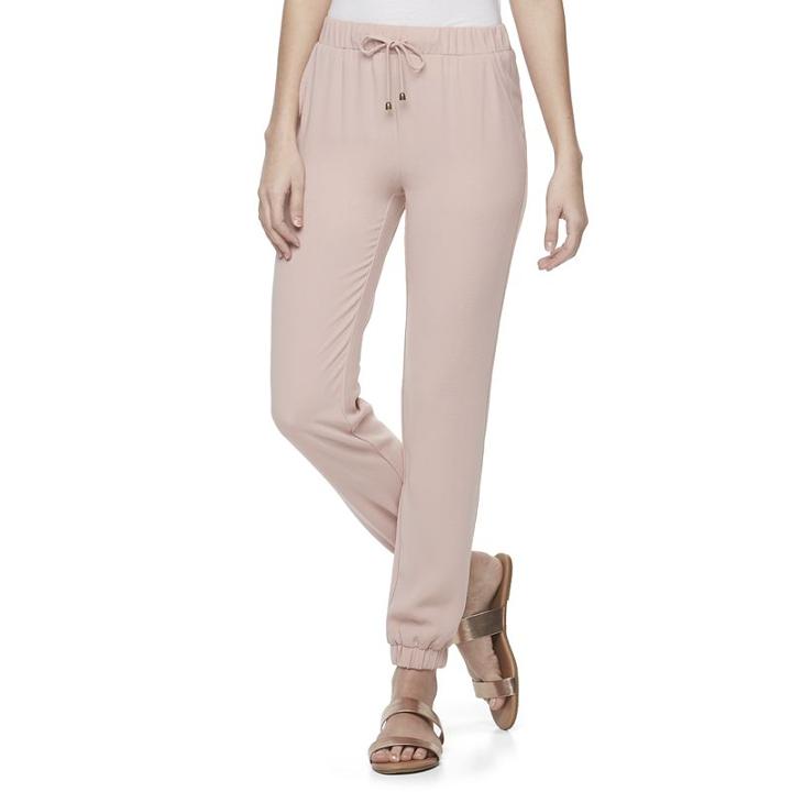 Juniors' Joe B Crepe Jogger Pants, Girl's, Size: Large, Brt Pink