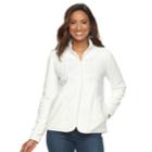 Women's Croft & Barrow&reg; Print Microfleece Jacket, Size: Medium, White