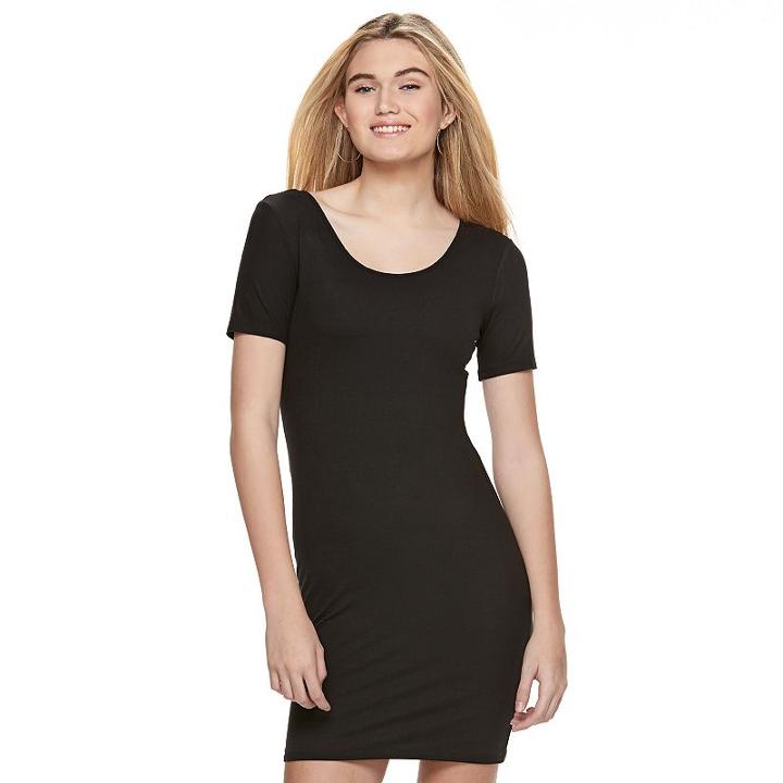 Juniors' Mudd® Short Sleeve Bodycon Dress, Girl's, Size: Xl, Black