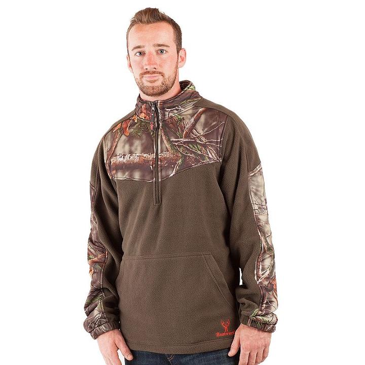 Huntworth 1/4-zip Camouflage Fleece Pullover - Men, Size: Large, Green
