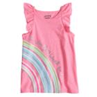 Girls 4-10 Jumping Beans&reg; Flutter Sleeve Printed Tank Top, Size: 6, Light Pink
