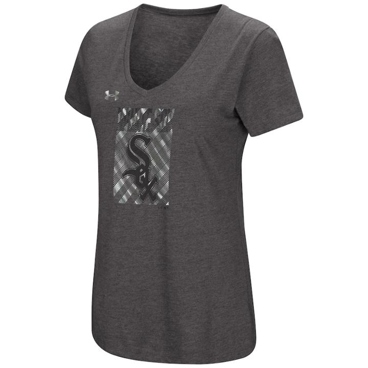 Women's Under Armour Chicago White Sox Heat Gear Streak Tee, Size: Xlrg Av/rg, Dark Grey