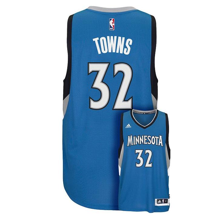 Men's Adidas Minnesota Timberwolves Karl-anthony Towns Swingman Nba Replica Jersey, Size: Xl, Blue