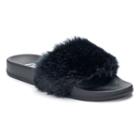 Candie's&reg; Women's Faux-fur Slide Sandals, Girl's, Size: 7.5, Black