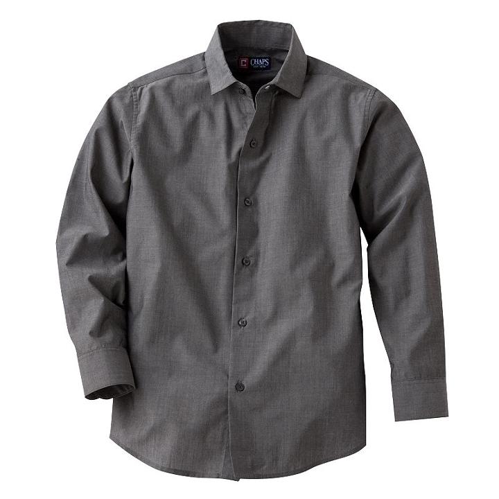 Chaps Iridescent Striped Button-down Shirt - Boys 8-20, Boy's, Size: 6-7, Grey