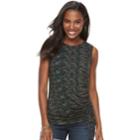 Women's Apt. 9&reg; Asymmetrical Ruched Tank, Size: Xxl, Black