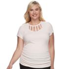 Juniors' Plus Size Candie's&reg; Cut-out Ladder Neck Top, Teens, Size: 2xl, Light Pink