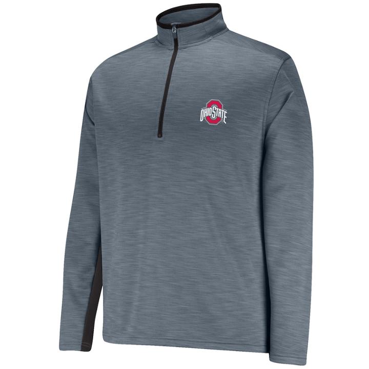 Men's Ohio State Buckeyes First Down Ii Half-zip Fleece Pullover, Size: Xxl, Dark Grey