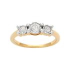 14k Gold Over Silver 1/2 Carat T.w. Diamond 3-stone Ring, Women's, Size: 7, White