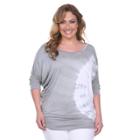 Plus Size White Mark Tie Dyed Tunic, Women's, Size: 1xl, Grey