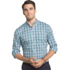 Men's Izod Advantage Regular-fit Sport Flex Plaid Stretch Button-down Shirt, Size: Large, Green Oth