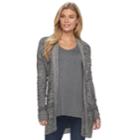 Women's Apt. 9&reg; Geometric Ribbed Cardigan, Size: Small, Grey Other