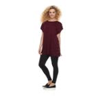 Madden Nyc Flat Knit Side Lace Up Poncho, Women's, Dark Red