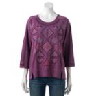 Women's Sonoma Goods For Life&trade; Embroidered French Terry Sweatshirt, Size: Small, Med Purple