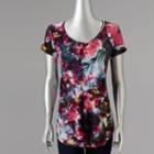 Women's Simply Vera Vera Wang Printed Scoopneck Tee, Size: Xl, Light Blue