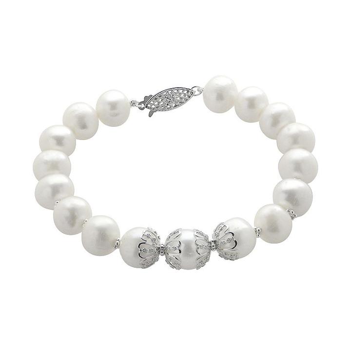 Pearlustre By Imperial Freshwater Cultured Pearl Sterling Silver Bracelet, Women's, Size: 8, White