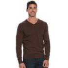 Men's Sonoma Goods For Life&trade; Coolmax Classic-fit V-neck Sweater, Size: Large, Dark Brown