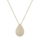 Gold Tone Sterling Silver Cubic Zirconia Teardrop Pendant Necklace, Women's, White