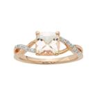 14k Rose Gold Morganite & Diamond Accent Engagement Ring, Women's, Size: 7.50, Pink