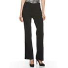 Petite Dana Buchman Bootcut Millennium Pull-on Dress Pants, Women's, Size: Medium, Black