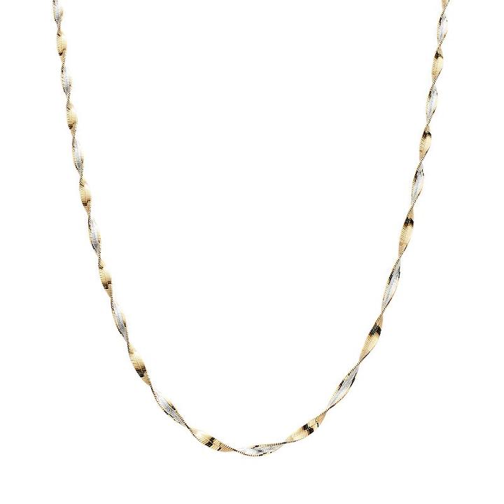 24k Gold Over Silver And Sterling Silver Twist Chain Necklace - 18-in, Women's, Multicolor