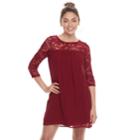 Juniors' Lily Rose Lace Yoke Swing Dress, Teens, Size: Large, Med Red