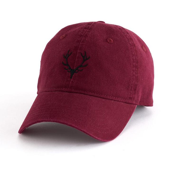 Men's Dad Hat Embroidered Patch Adjustable Cap, Red Overfl