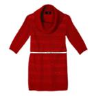 Girls 4-6x Iz Amy Byer Cowl Sweater Dress With Belt, Girl's, Size: 5, Red